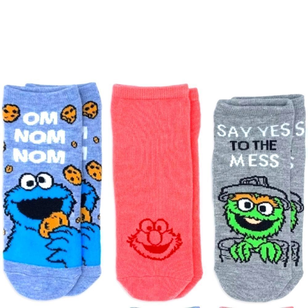 Cookie monster Elmo Oscar the grouch no-show socks